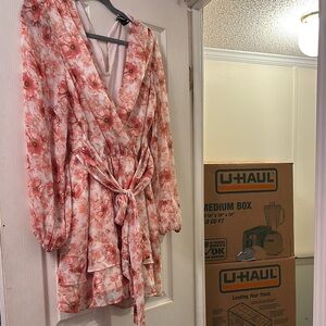 Express Coral Floral Romper